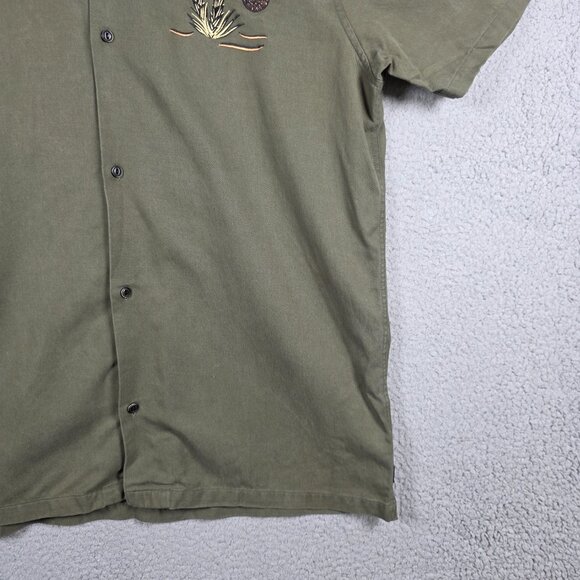 Roark Shirt Mens Size XL Olive Scorpion Of The Sahara Button Down Camp Collar - Picture 3 of 11
